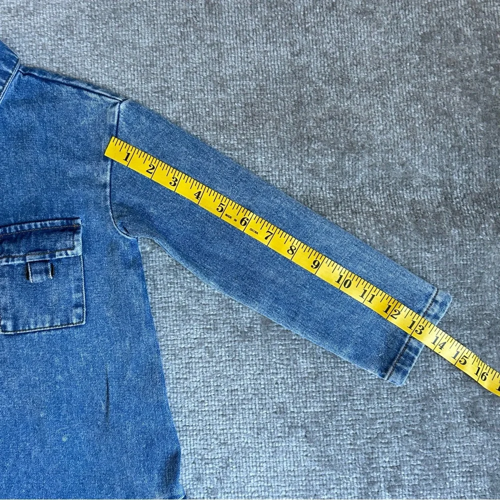 Hello Yellow Girl’s Blue Distressed Denim Pleated Skirt Shirt Dress, Size 6